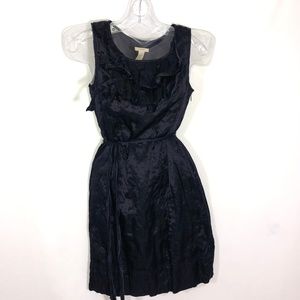 J. Crew silk sheath self tie asymmetrical ruffles